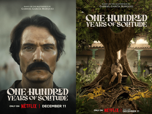 Promotional poster for Netflix's 2024 adaptation of 'One Hundred Years of Solitude' based on Gabriel García Márquez's novel.