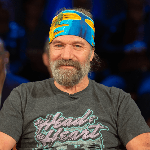 Wim Hof portrait showing the Iceman in his distinctive appearance