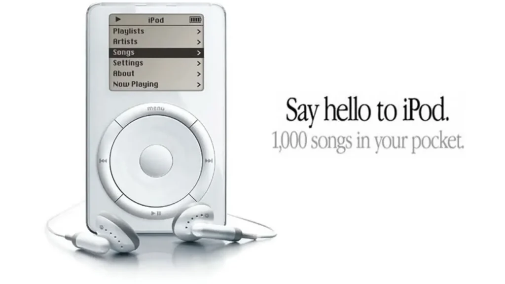 "1,000 songs in your pocket," the Apple iPod