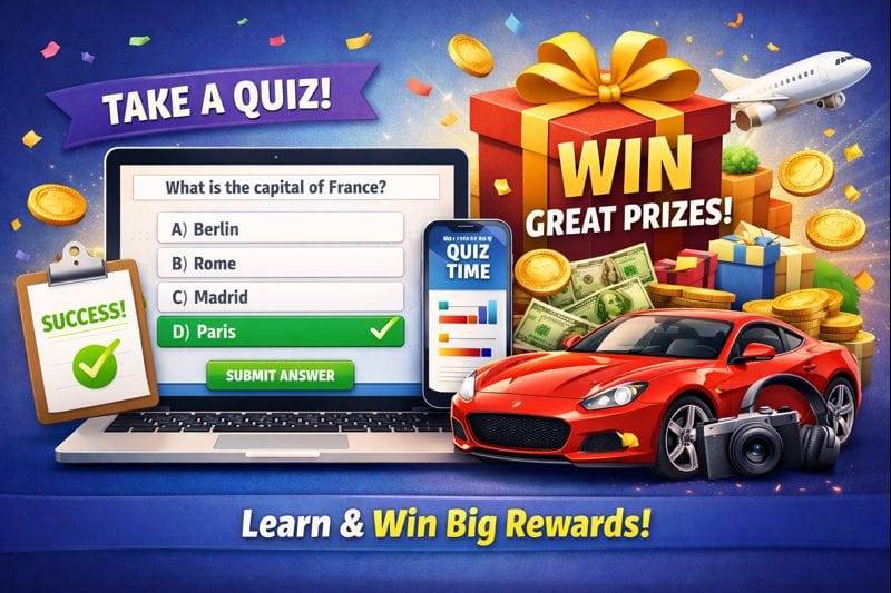 WinJourney Raffle Ticket & Quiz